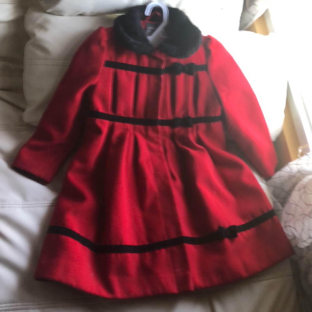 A beautiful red Rothschild Winter Wool Jacket